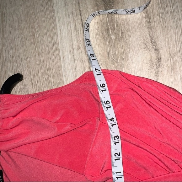 Coral Pink Deep V neck Dress Nik and Nash Medium - Picture 3 of 6